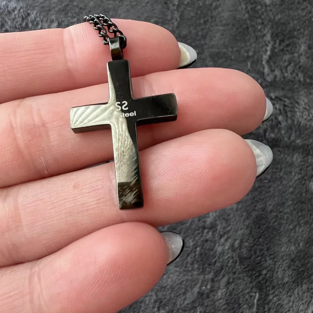 NWT Black Stainless Steel‎ Cross 21' Long